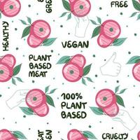 Seamless pattern with plant based meat vector illustration