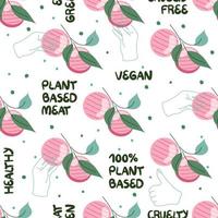 Seamless pattern with plant based meat vector illustration