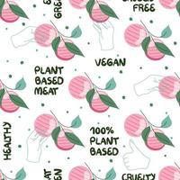 Seamless pattern with plant based meat vector illustration