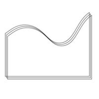 Vector Monoline Wave Abstract Shape