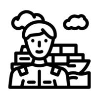 marine engineer worker line icon vector illustration