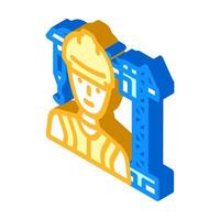 civil engineer worker isometric icon vector illustration