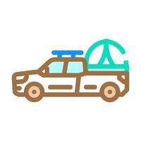 coche turista tienda vacaciones color icono vector ilustración