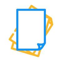 sábana papel documento color icono vector ilustración
