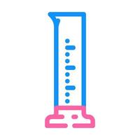 graduated cylinder chemical glassware lab color icon vector illustration