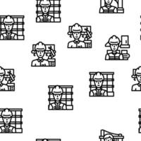 engineer worker man construction vector seamless pattern