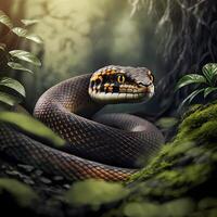 Tigre serpiente hábitats. ai generado foto