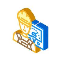 maintenance electrician repair worker isometric icon vector illustration