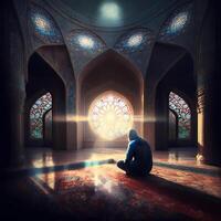 Praying At Mosque. photo