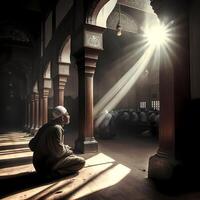 Moslem Prayer At Mosque. photo