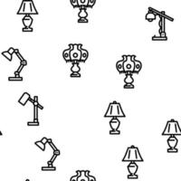 lamp table light home desk vector seamless pattern