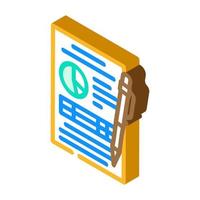 report paper document isometric icon vector illustration