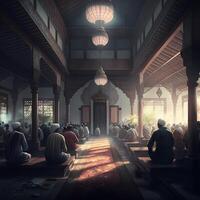 Moslem Prayer At Mosque. photo