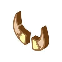 bison horn animal isometric icon vector illustration