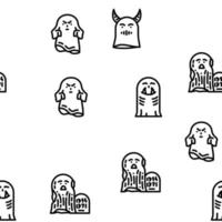 ghost halloween scary spooky vector seamless pattern