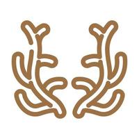 reindeer horn animal color icon vector illustration