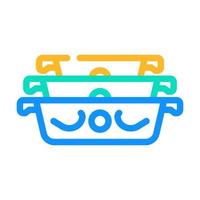 ceramic baking dish kitchen cookware color icon vector illustration