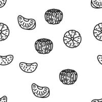 mandarin citrus fruit vector seamless pattern