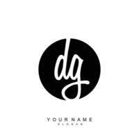 Initial DG Monogram with Grunge Template Design vector