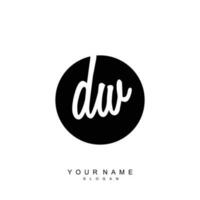 Initial DW Monogram with Grunge Template Design vector