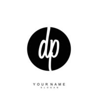 Initial DP Monogram with Grunge Template Design vector