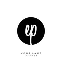 Initial EP Monogram with Grunge Template Design vector