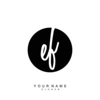 Initial EF Monogram with Grunge Template Design vector