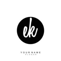 Initial EK Monogram with Grunge Template Design vector