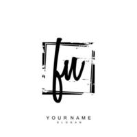 Initial FN Monogram with Grunge Template Design vector