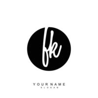 Initial FK Monogram with Grunge Template Design vector