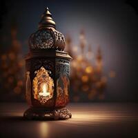 Ramadán islámico linterna ai generado foto