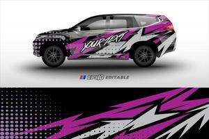 racing car wrap design for vehicle vinyl stickers and automotive company sticker livery vector