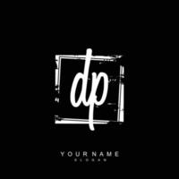 Initial DP Monogram with Grunge Template Design vector