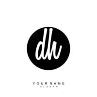 Initial DH Monogram with Grunge Template Design vector