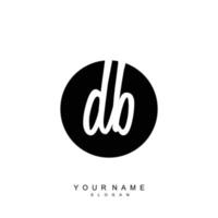 Initial DB Monogram with Grunge Template Design vector