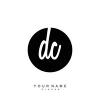 Initial DC Monogram with Grunge Template Design vector