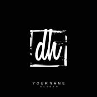 Initial DH Monogram with Grunge Template Design vector