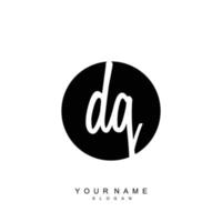 Initial DQ Monogram with Grunge Template Design vector