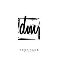 Initial DM Monogram with Grunge Template Design vector