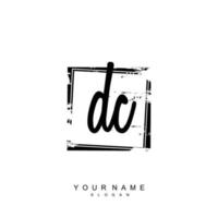 Initial DC Monogram with Grunge Template Design vector