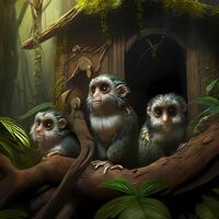 Marmoset Monkey Habitats. photo