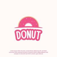 elegant simple donut logo template vector