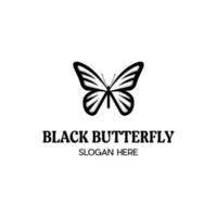 Black butterfly vector black and white illustration suitable for all industries.