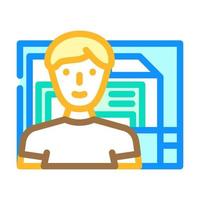 computer engineer worker color icon vector illustration