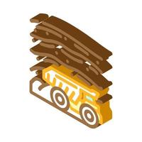 open pit mining copper production isometric icon vector illustration