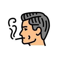 male smoking cigarette color icon vector illustration