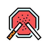 dejar de fumar cigarrillo color icono vector ilustración