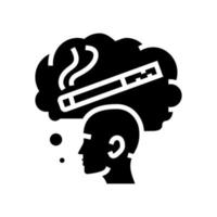addiction nicotine tobacco glyph icon vector illustration