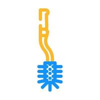 toilet bowl brush home accessory color icon vector illustration