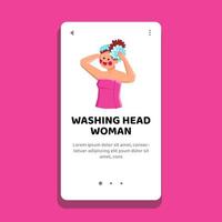 washing head woman vector